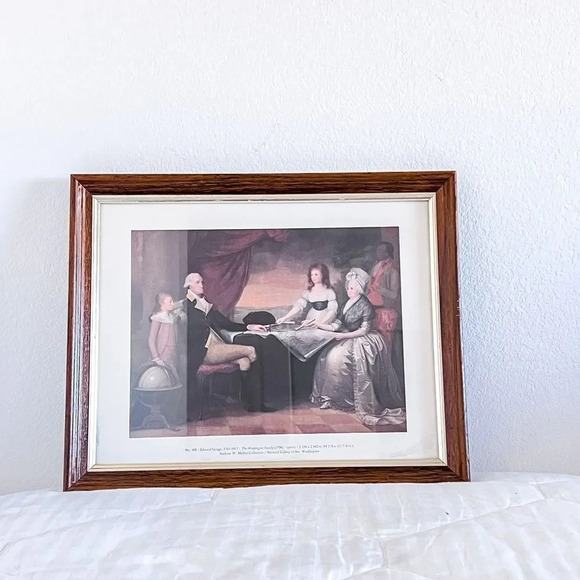The Washington Family by Edward Savage Vintage MCM Art Print Framed 16" x 13" - Picture 1 of 5